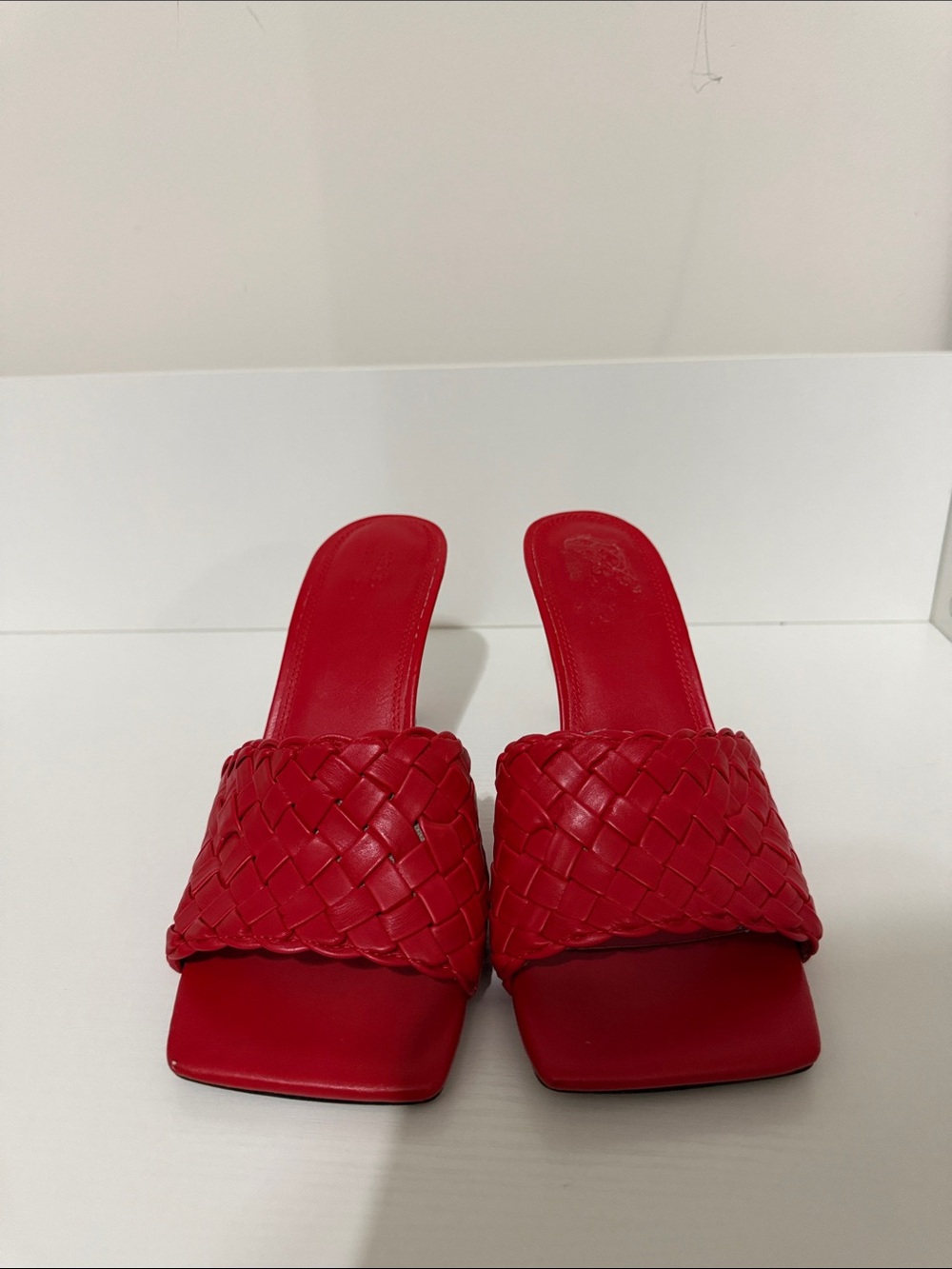 ASOS Red Woven Slide Mules